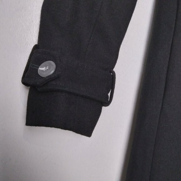 Asos NWT Black ALine Midi Skater Swing Fit & Flair Frock Coat Hidden Buttons S10 - Picture 3 of 16